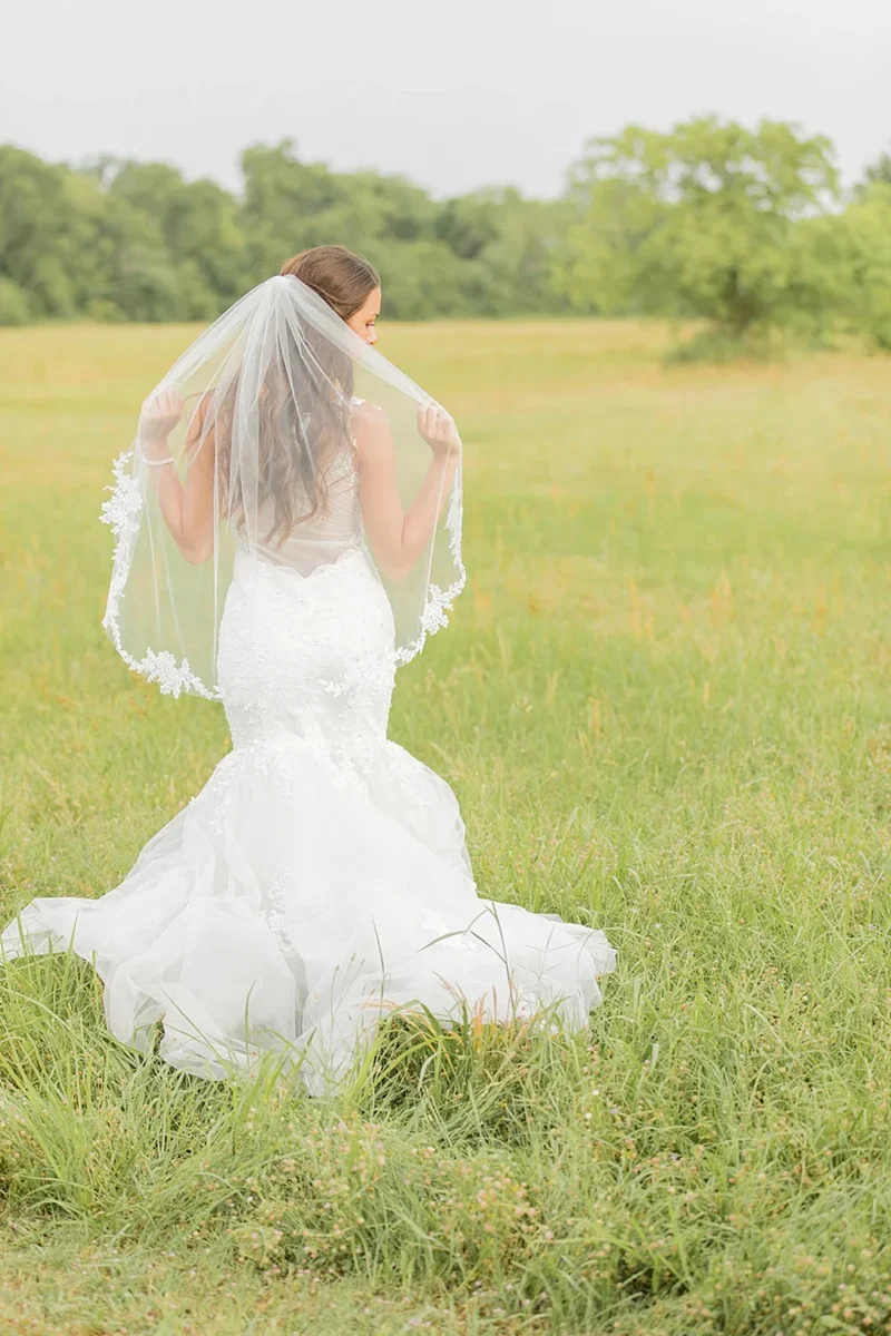 One Layer Wedding Veil - New Style Lace Appliques Elbow Fingertip Floor Chapel Cathedral Length Bridal Veil - Image 3