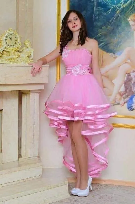 One Shoulder High Low Tulle Homecoming Dress Vintage Above Knee Mini Cocktail Dresses Bow Lace Prom Gowns vestidos - Image 4