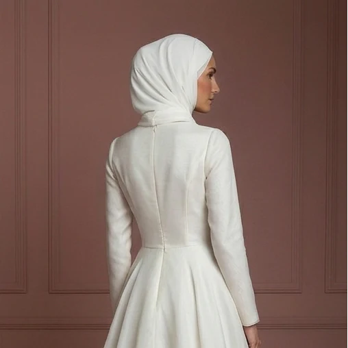 Organza Wedding Dress – Ivory Hijab-Friendly A-Line for Nikah Muslim - Image 5