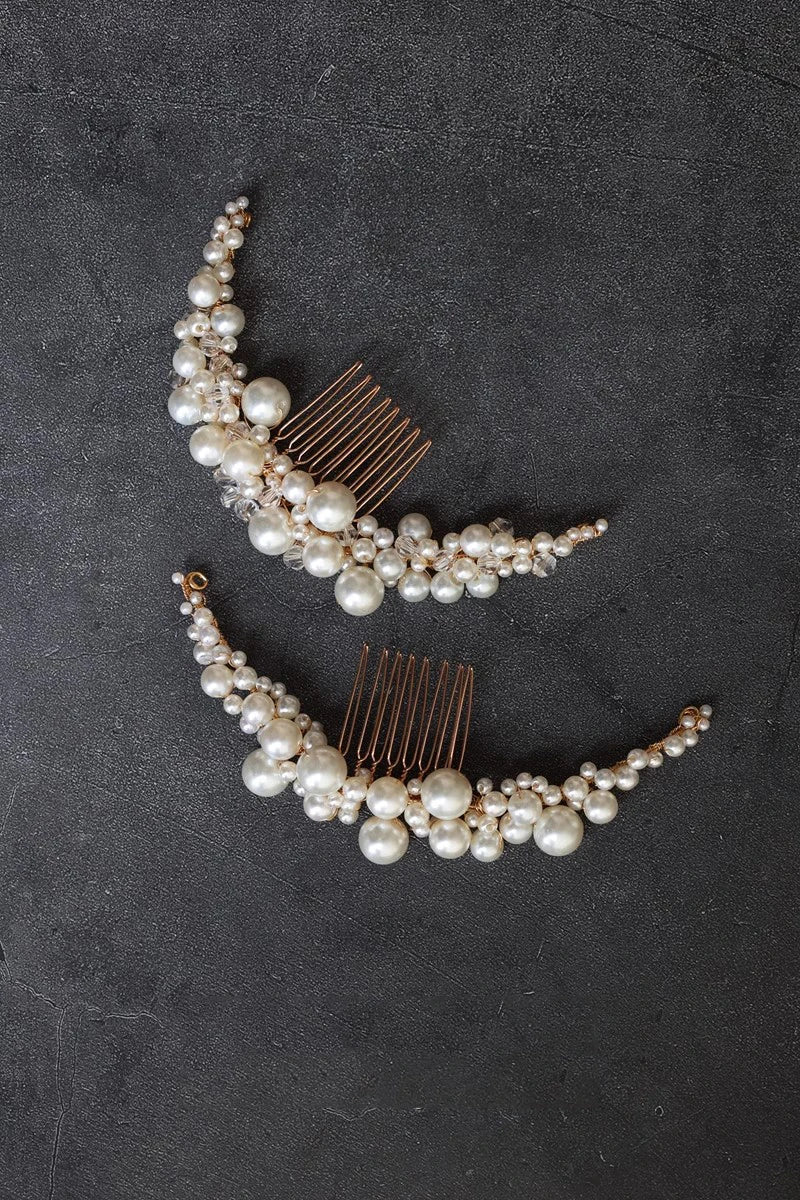Pearl Beads Hair Comb Pin Clip For Brides Party Dinner Dress Long Hairpins Head Piece Wedding Accessories Bridal Hair Jewelry - Image 2