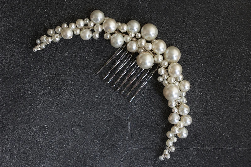 Pearl Beads Hair Comb Pin Clip For Brides Party Dinner Dress Long Hairpins Head Piece Wedding Accessories Bridal Hair Jewelry - Image 4