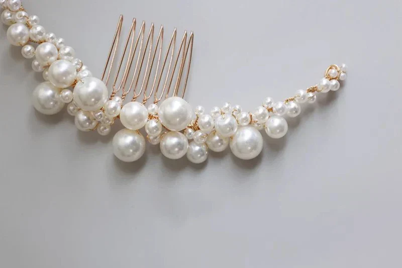 Pearl Beads Hair Comb Pin Clip For Brides Party Dinner Dress Long Hairpins Head Piece Wedding Accessories Bridal Hair Jewelry - Image 5