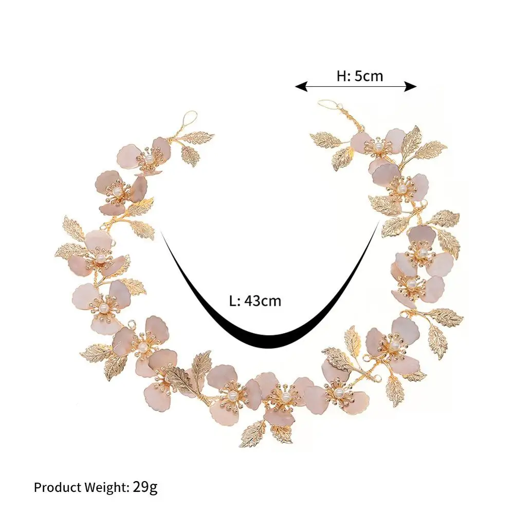 Pearl Crystal Hair Combs Pins Flower Leaf Headpieces Headbands For Brides Women Hairband Bridal Jewelry Wedding Accessories - Image 4