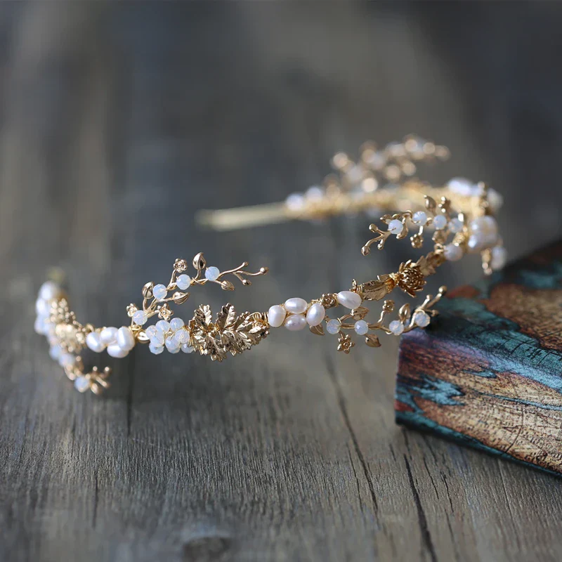 Pearls Beaded Headband Headpiece Vintage Tiara Crown For Brides Women Headwear Hairband Wedding Accessories Bridal Hair Jewelry - Image 8