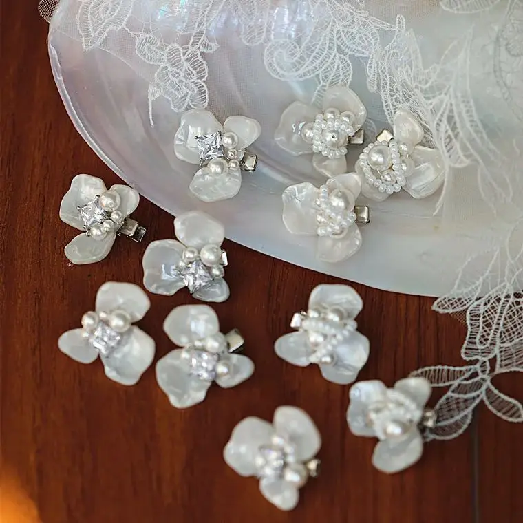 Pearls Hair Pin Clip Crystal Head Piece For Bride Bridesmaids Women Rhinestones Hairpin Bridal Jewelry Wedding Accessories - Image 2