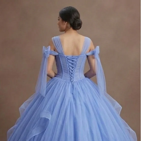 Periwinkle Blue Quinceañera Dress Soft Mesh Design - Image 5