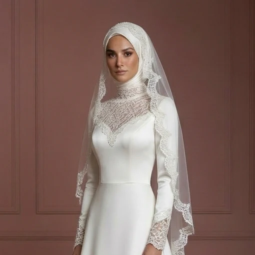 Petite Hijab Wedding Dress Tailored Modest Style Muslim - Image 4