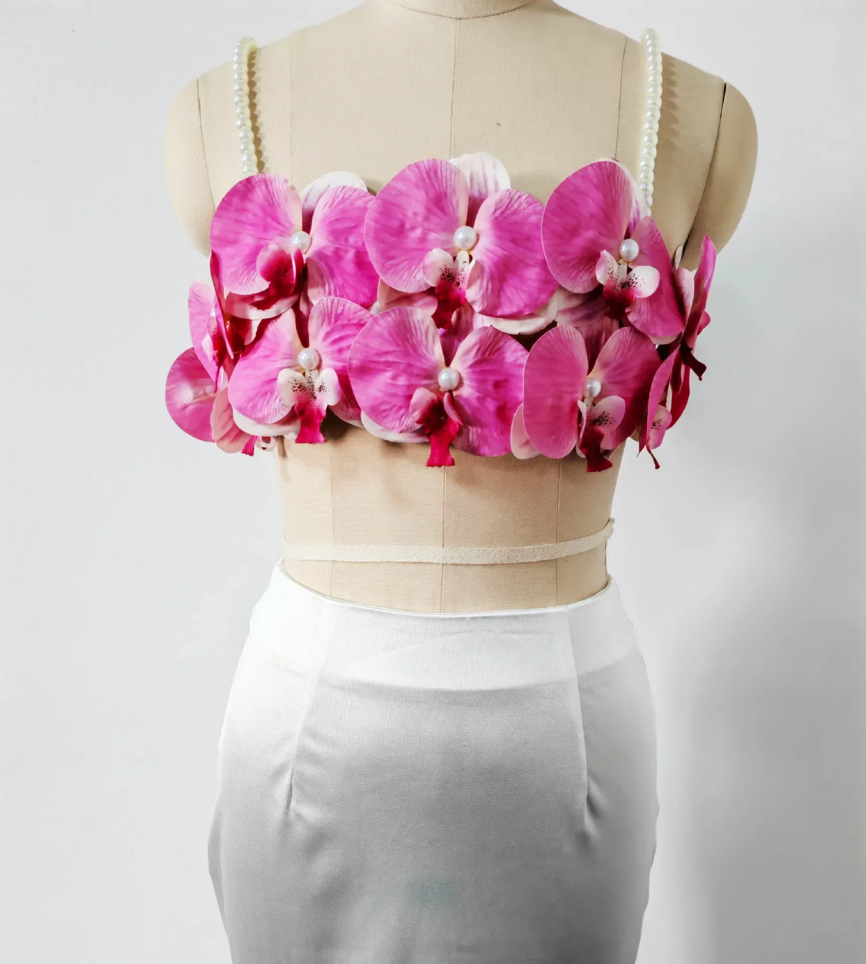 Pink Florals Women Sleeveless Sexy Square Collar 2 Pieces Bodycon Long Dress Cute Vacation Birthday Party Celebrate Dress - Image 4