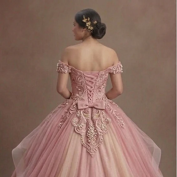 Pink Quinceañera Dress - Hand-Stitched Embroidery Luxe - Image 5