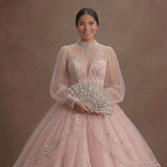 Pink Quinceañera Dress - Soft Blush Tulle Dream Gown - Image 4