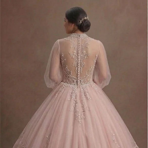 Pink Quinceañera Dress - Soft Blush Tulle Dream Gown - Image 5