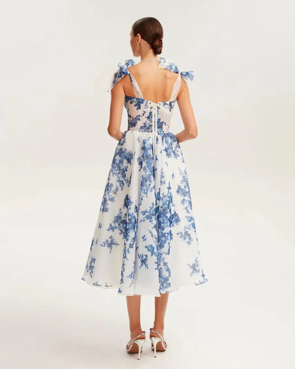 Pink Skyblue Color Women Sleeveless Square Collar A-Line Long Maxi Dress Celebrate Summer Vacation Beach Style Birthday Dress - Image 2