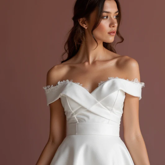 Playful Short Wedding Dress and Mini Dress with a Bow Waist for a Cute Look - Image 4
