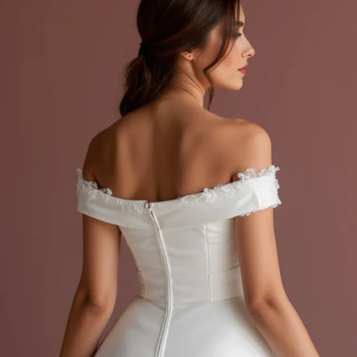 Playful Short Wedding Dress and Mini Dress with a Bow Waist for a Cute Look - Image 5