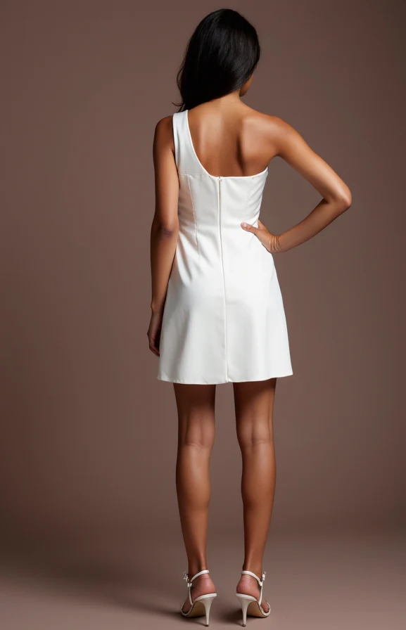 Playful White Mini Short Wedding Dress with Ruffled Layers for a Soft and Feminine Touch - Image 3