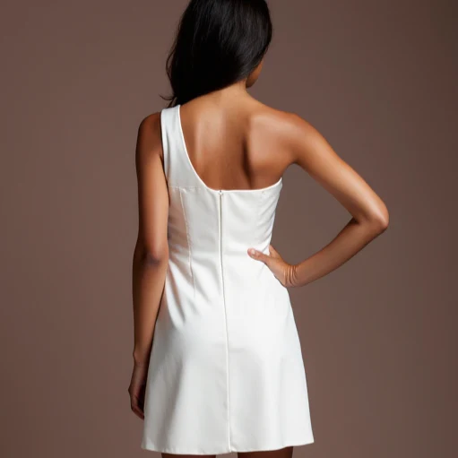 Playful White Mini Short Wedding Dress with Ruffled Layers for a Soft and Feminine Touch - Image 5