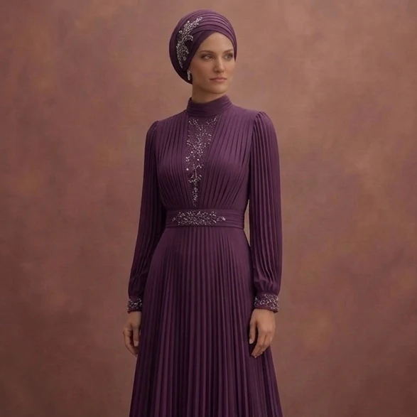 Pleated Muslim Prom Dresses – Modern & Flattering Fits - Image 4