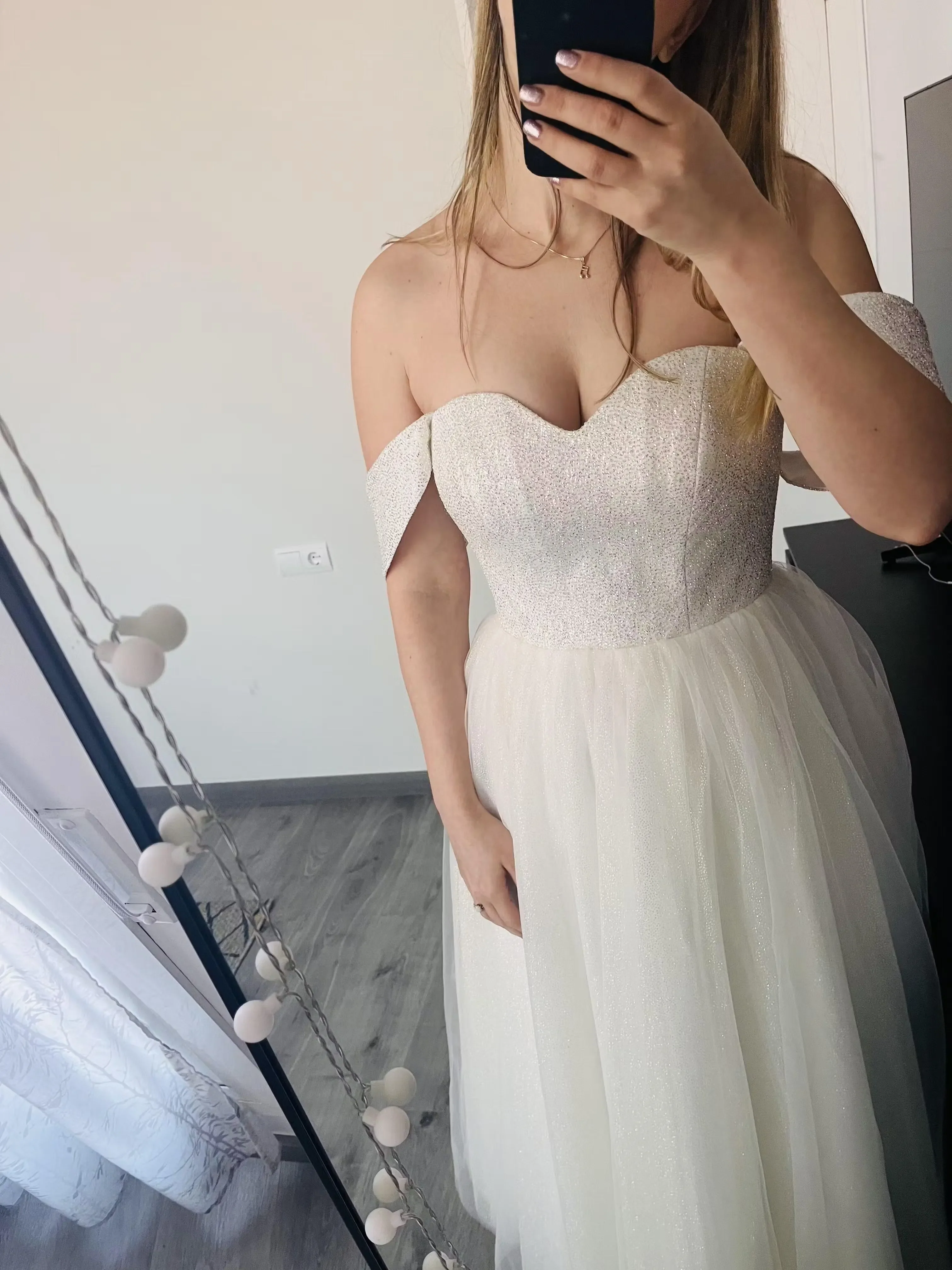 Off-Shoulder Shiny Wedding Dress Vestido De Novia Simple Court Train Dress Satin Mermaid Princess Bridal Gown Bow - Image 3