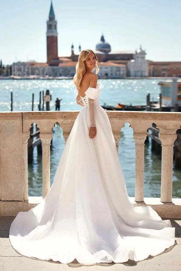 Pretty Wedding Dresses A-Line Satin Tulle Tiered Bridal Gowns Off The Shoulder Robes For Formal Party Vestidos De Novia - Image 3