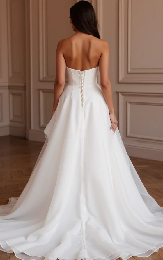 Princess Ball Gown Wedding Dress with a Sparkling Crystal Bodice - Image 3