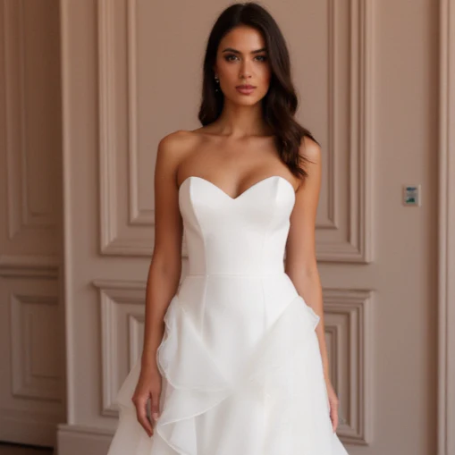Princess Ball Gown Wedding Dress with a Sparkling Crystal Bodice - Image 4