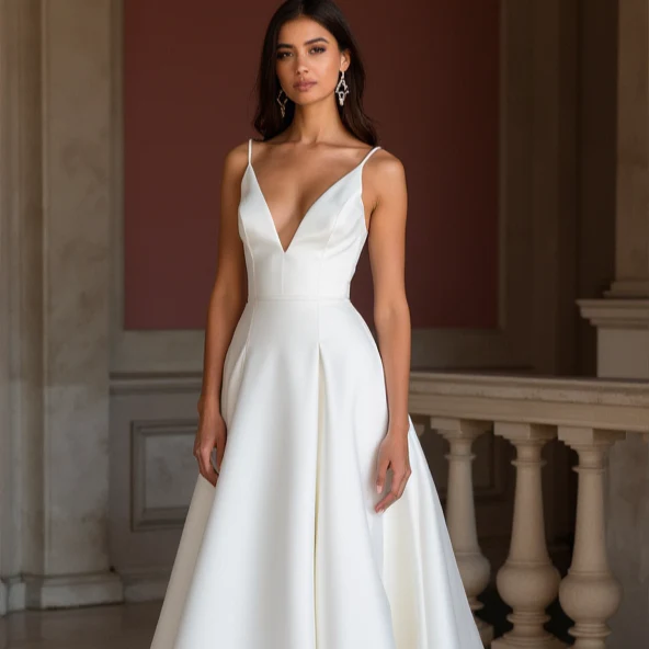 White Princess Bridal Gown for Brides Who Love a Timeless and Chic Look - Image 4