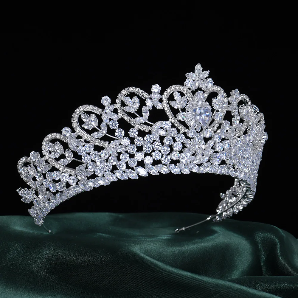 Princess Queen Crystal Zirconia Tiaras and Crowns Zircon Headband For Brides Headpiece Wedding Accessories Bridal Hair Jewelry - Image 2