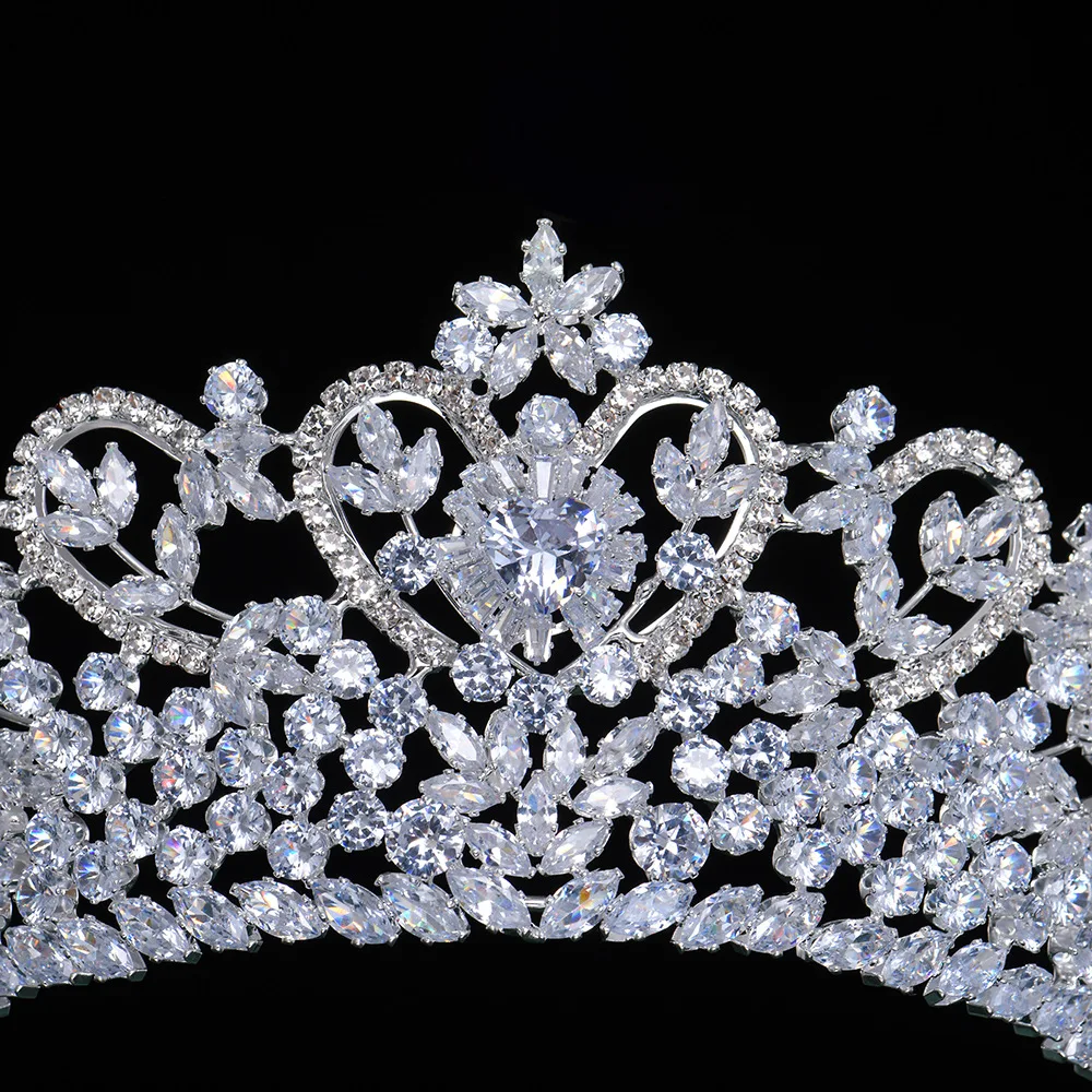 Princess Queen Crystal Zirconia Tiaras and Crowns Zircon Headband For Brides Headpiece Wedding Accessories Bridal Hair Jewelry - Image 3