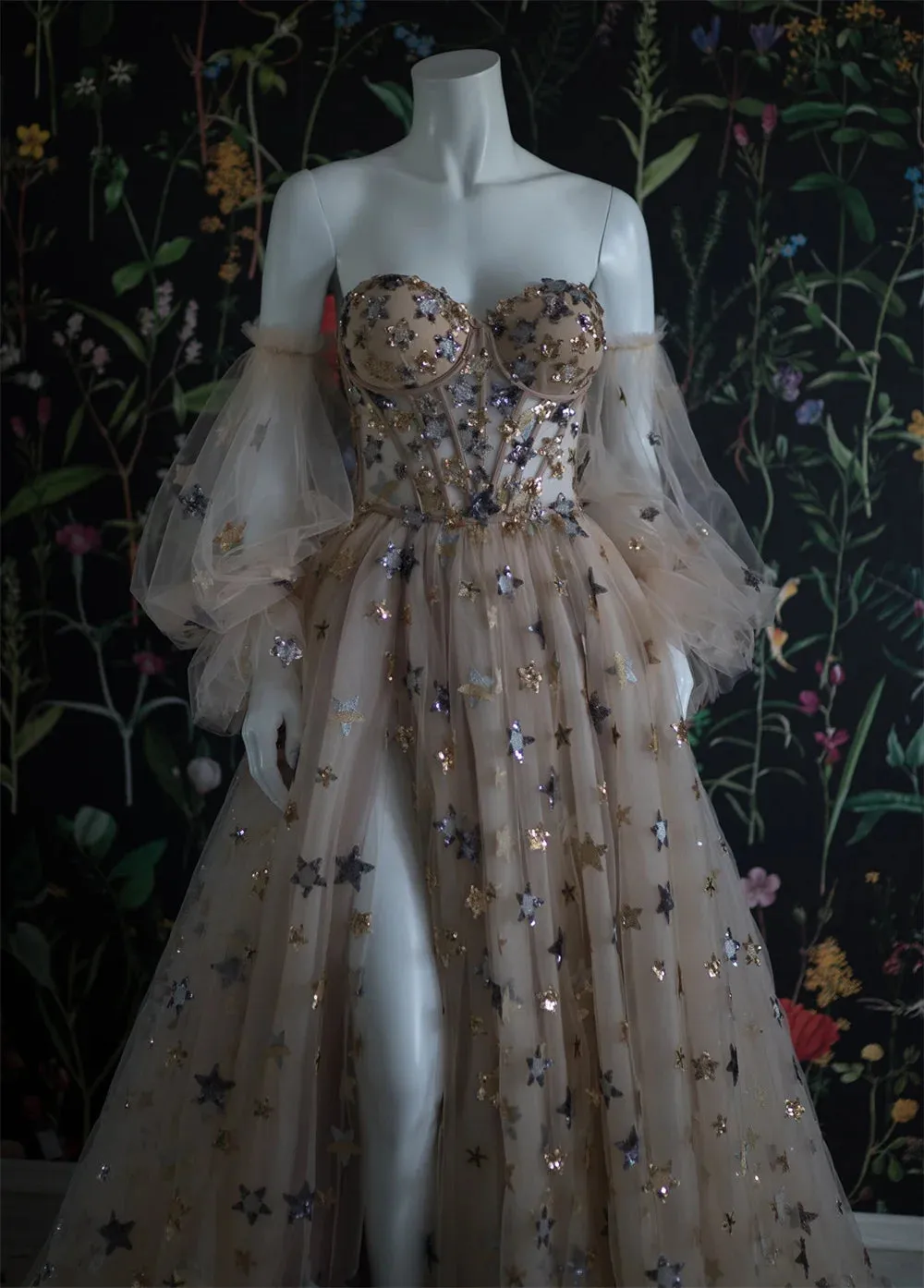 Princess Star Prom Dress Puffy Sleeve Vestido De Novia Gentle Prom Gown Sweetheart A-line Party Dress - Image 3