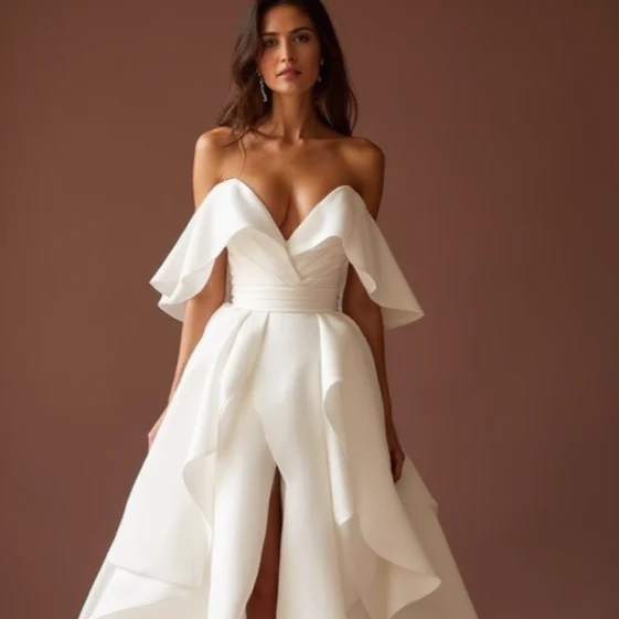 White Princess Wedding Dress with a Corset Bodice for a Flattering Fit - Image 4