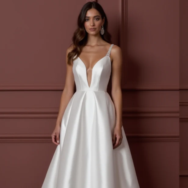 Princess Wedding Gown with a Long Train for a Stunning Entrance - Image 2