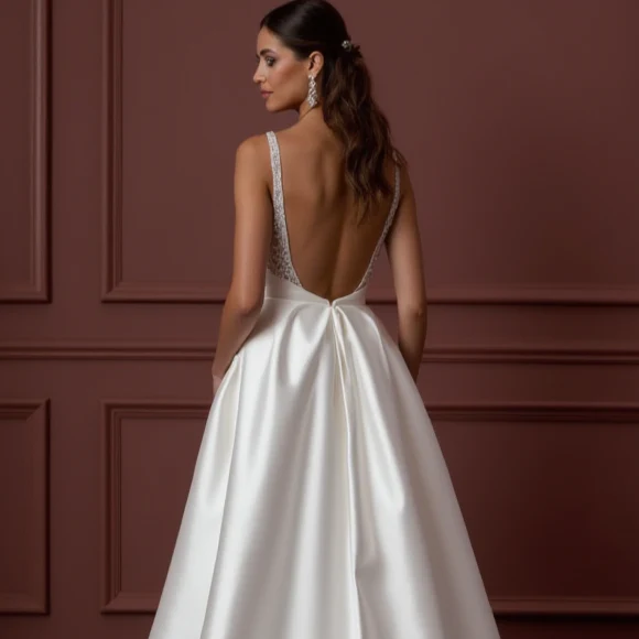 Princess Wedding Gown with a Long Train for a Stunning Entrance - Image 3