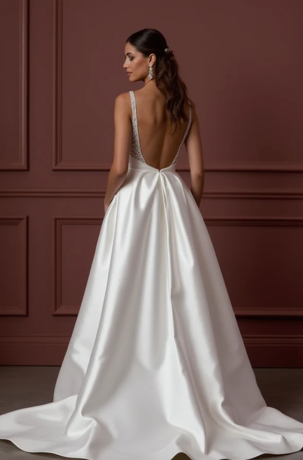 Princess Wedding Gown with a Long Train for a Stunning Entrance - Image 5