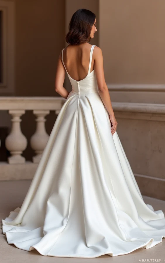 Princess White Wedding Dress for Plus Size Brides Wanting a Royal Silhouette - Image 3