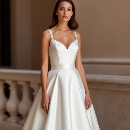 Princess White Wedding Dress for Plus Size Brides Wanting a Royal Silhouette - Image 4