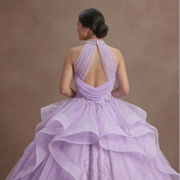 Quinceañera Ball Gown Soft Lilac Tulle Dreamy Celebration - Image 5