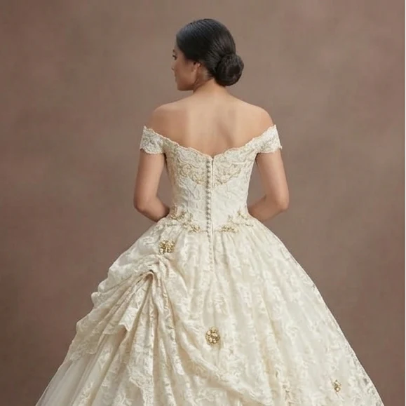 Quinceañera Dress Antique White Lace Vintage Ceremony - Image 5