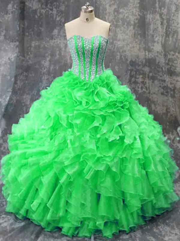 Quinceanera Dresses Plus Size Beading Sparking Sweetheart Organza Vestidos De 15 Anos Princesa Party Gowns - Image 3