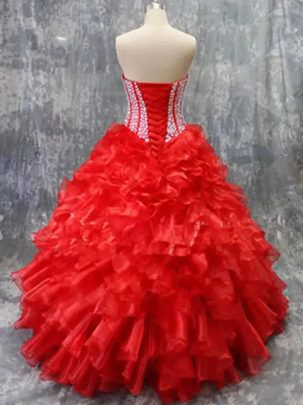 Quinceanera Dresses Plus Size Beading Sparking Sweetheart Organza Vestidos De 15 Anos Princesa Party Gowns - Image 5