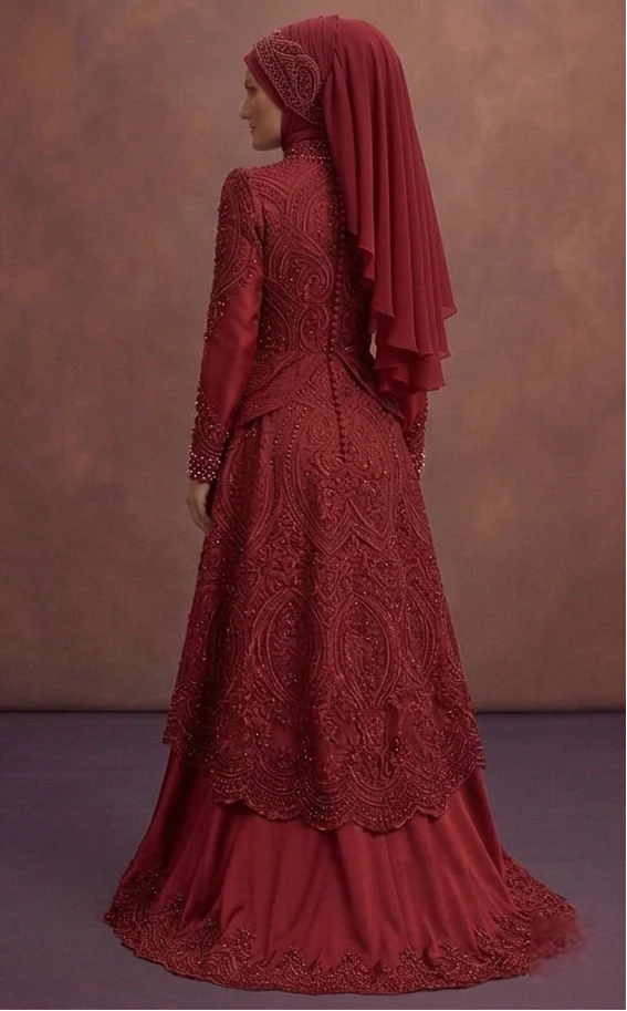 Red Best Muslim Prom Dresses for Teens – Stylish & Covered - Image 3