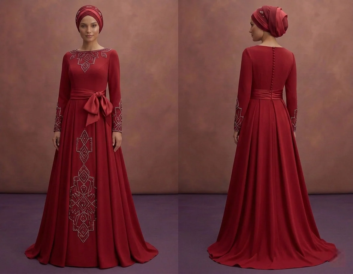 Red Modest Prom Dresses for Formal Events – Muslim Collection