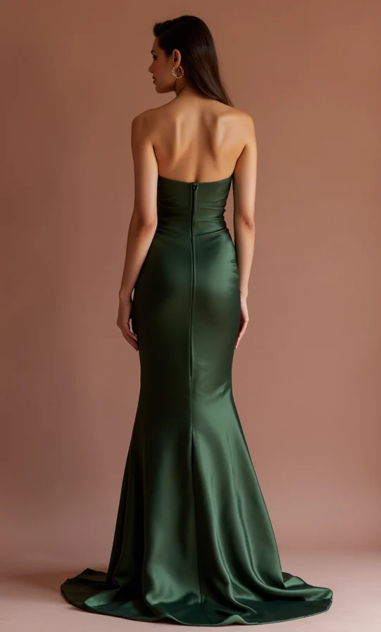 Regal Green Evening Dress & Prom Dress with Long Cape for a Royal Look - Image 3