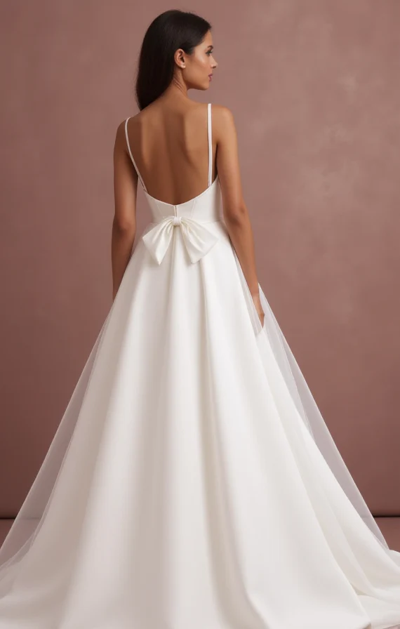 Regal White Princess Ball Gown with Intricate Lace Details and a Dramatic Train - Image 3