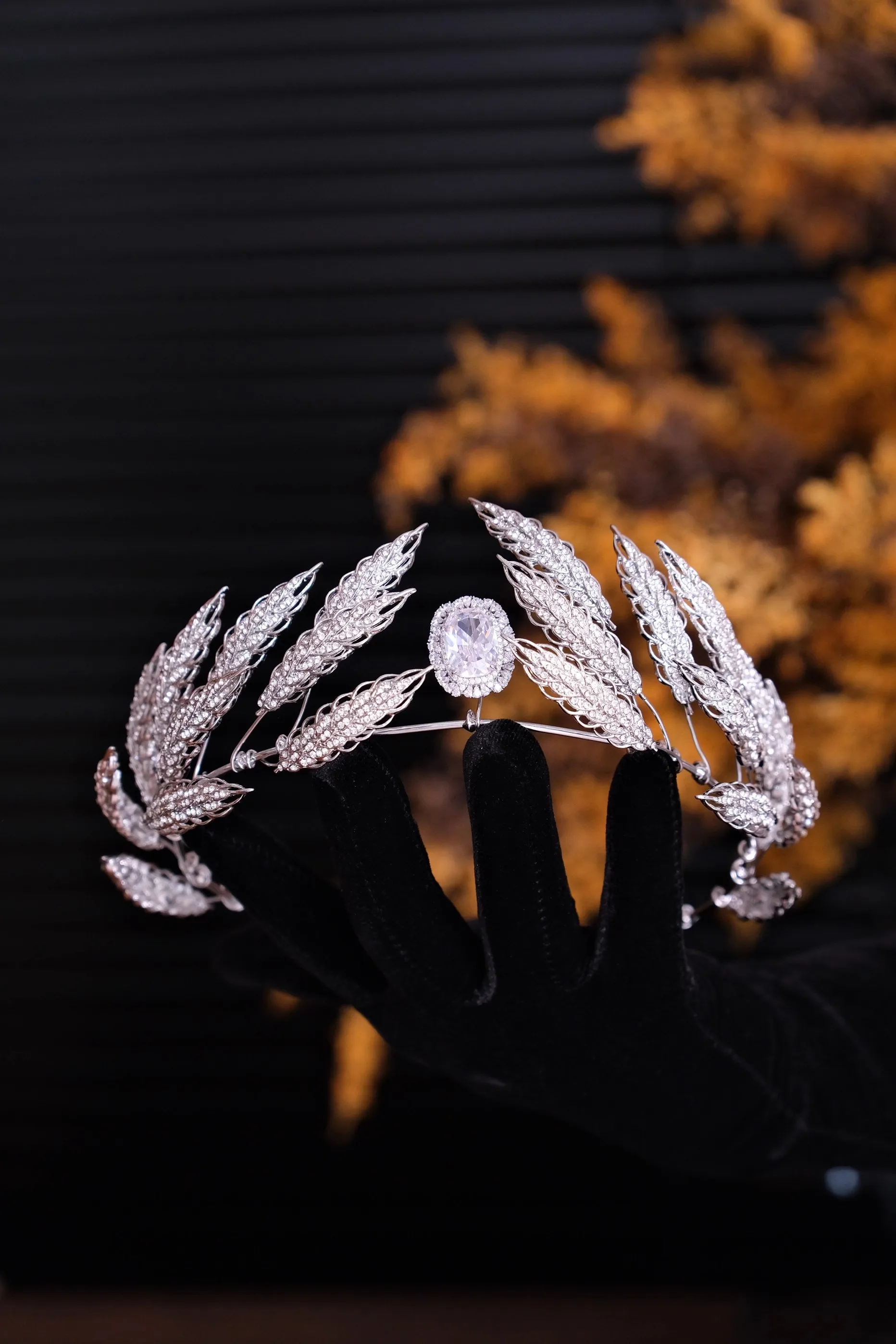 Rhinestones Zircon Tiaras and Crowns Leaf Crystal Diadem Brides Prom Pageant Headband Wedding Accessories Bridal Hair Jewelry - Image 3