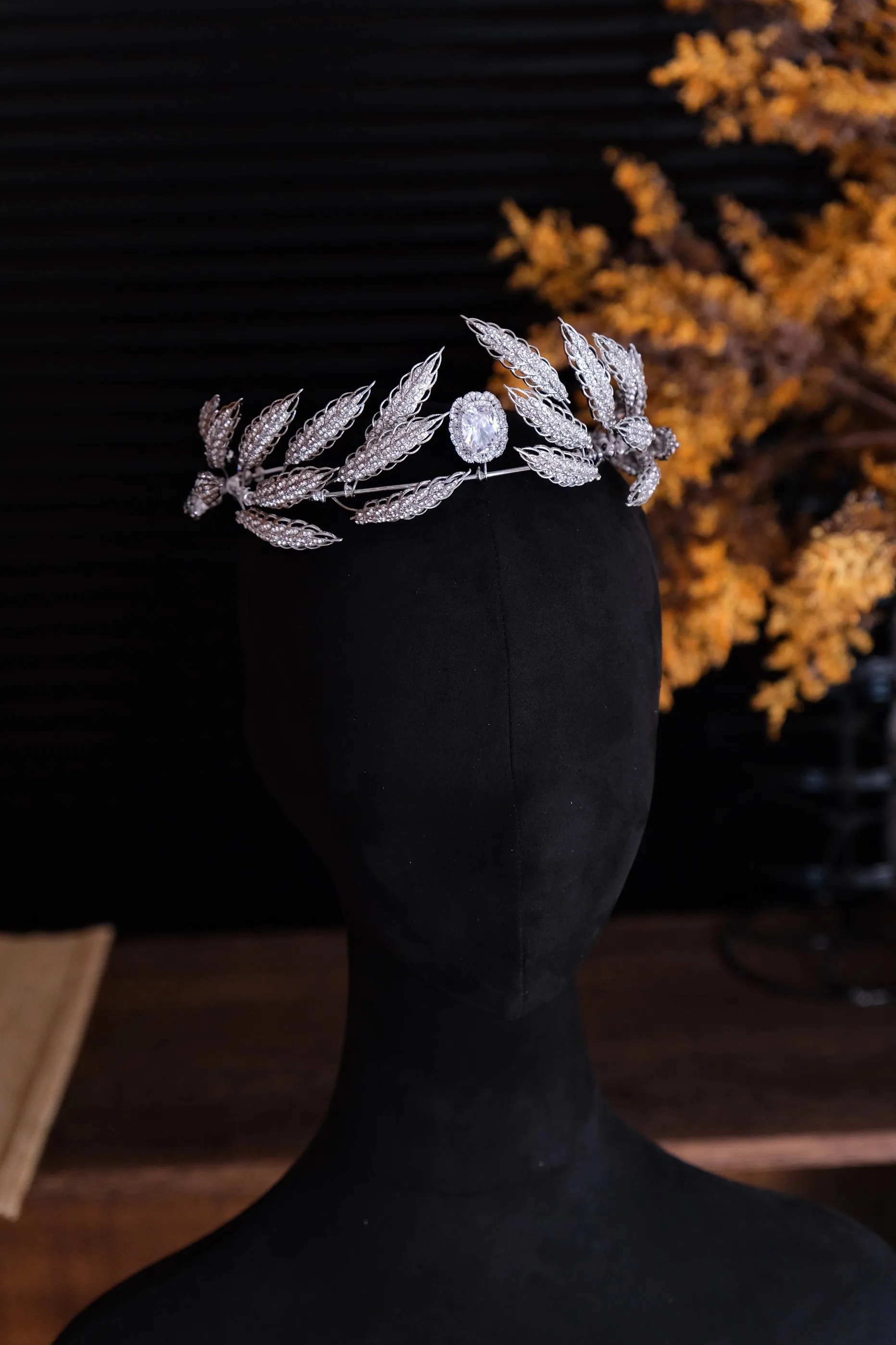 Rhinestones Zircon Tiaras and Crowns Leaf Crystal Diadem Brides Prom Pageant Headband Wedding Accessories Bridal Hair Jewelry - Image 5
