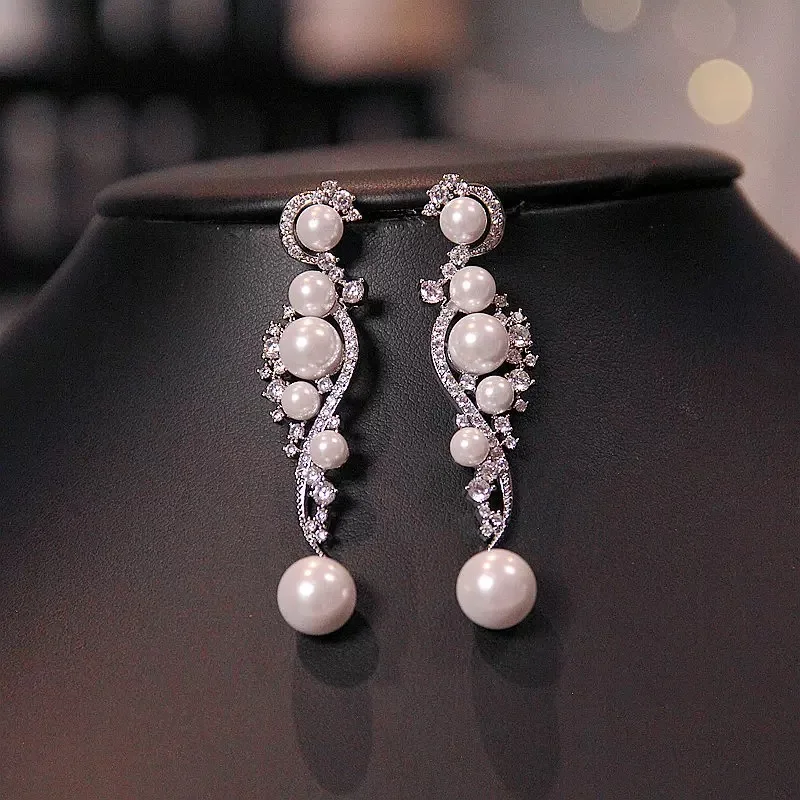 Rhinestones Zircon Tiaras and Crowns Pearl Zirconia Headband For Brides Women Diadem Bridal Jewelry Wedding Hair Accessories - Image 6