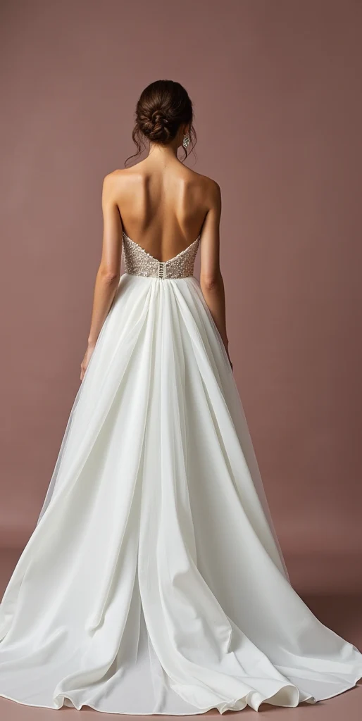 Romantic A-Line Gown with a Flowing Chiffon Skirt - Image 3