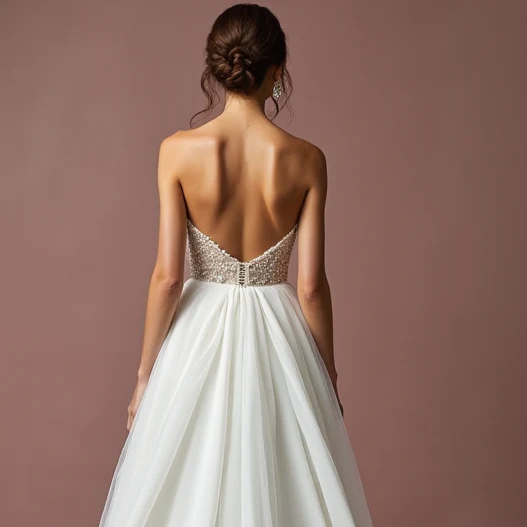Romantic A-Line Gown with a Flowing Chiffon Skirt - Image 5