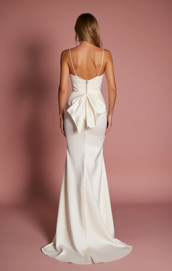 Romantic A-Line Wedding Dress with a Draped Bodice for a Soft Look - Image 4