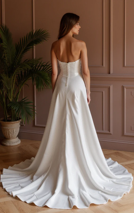 Romantic A-Line Wedding Dress with a Lace and Tulle Skirt for a Soft Look - Image 2